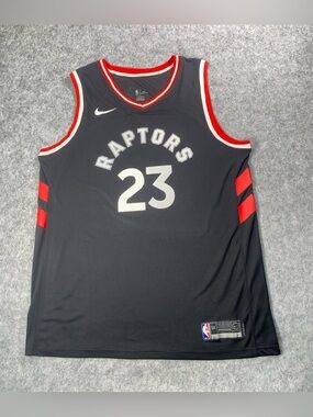 NBA Raptors #23 Black and Red Swingman Jersey